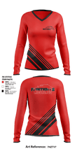 FLINTHILLS MUSTANGS 32615640 Women's Long Sleeve V-neck Shirt - 10