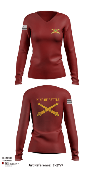 Women's Long Sleeve Vneck Shirt, BN FDC 1-5 FA, Army, Teamtime, Team time, sublimation, custom sports apparel, team uniforms, spirit wear, spiritwear, sports uniforms, custom shirts, team store, custom team store, fundraiser sports, apparel fundraiser
