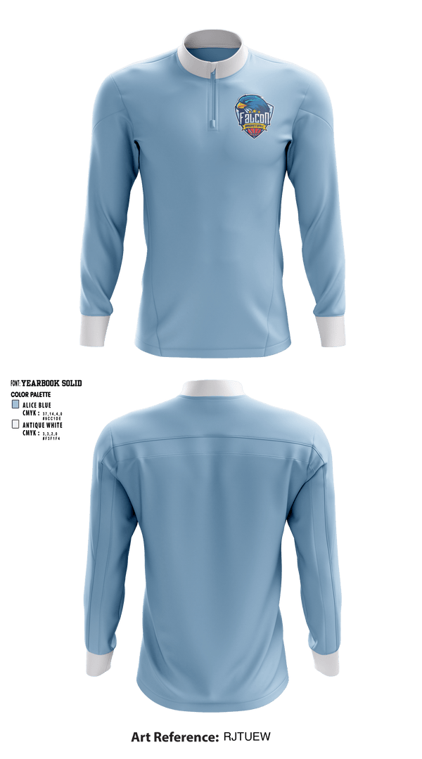 Quarter Zip Jacket, FALCONS, Men's Basketball, Teamtime, Team time, sublimation, custom sports apparel, team uniforms, spirit wear, spiritwear, sports uniforms, custom shirts, team store, custom team store, fundraiser sports, apparel fundraiser