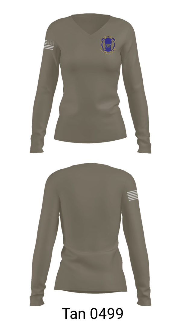 Women's Long Sleeve Vneck Shirt, 51SFS Metal Tigers, Air Force, Teamtime, Team time, sublimation, custom sports apparel, team uniforms, spirit wear, spiritwear, sports uniforms, custom shirts, team store, custom team store, fundraiser sports, apparel fundraiser