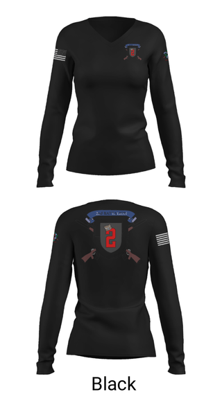 Women's Long Sleeve Vneck Shirt, 2nd Battalion, Army, Teamtime, Team time, sublimation, custom sports apparel, team uniforms, spirit wear, spiritwear, sports uniforms, custom shirts, team store, custom team store, fundraiser sports, apparel fundraiser