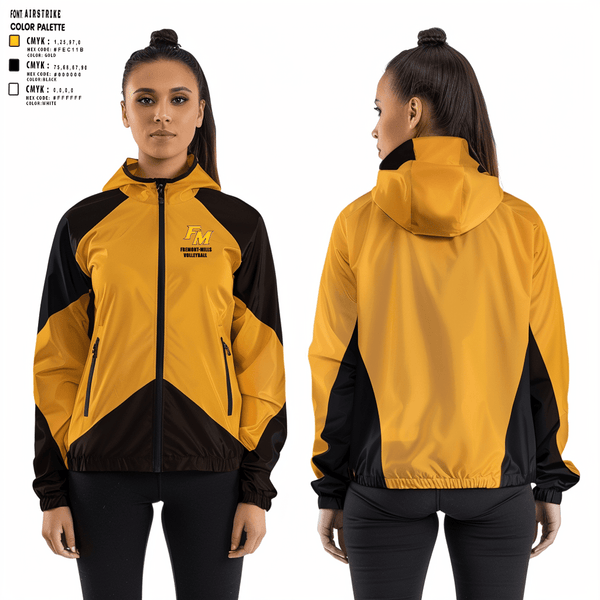 Windbreaker, Fremont-Mills High School Volleyball, Women's Volleyball, Teamtime, Team time, sublimation, custom sports apparel, team uniforms, spirit wear, spiritwear, sports uniforms, custom shirts, team store, custom team store, fundraiser sports, apparel fundraiser