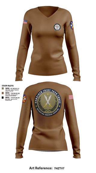 Women's Long Sleeve Vneck Shirt, 65th FAB, Army, Teamtime, Team time, sublimation, custom sports apparel, team uniforms, spirit wear, spiritwear, sports uniforms, custom shirts, team store, custom team store, fundraiser sports, apparel fundraiser