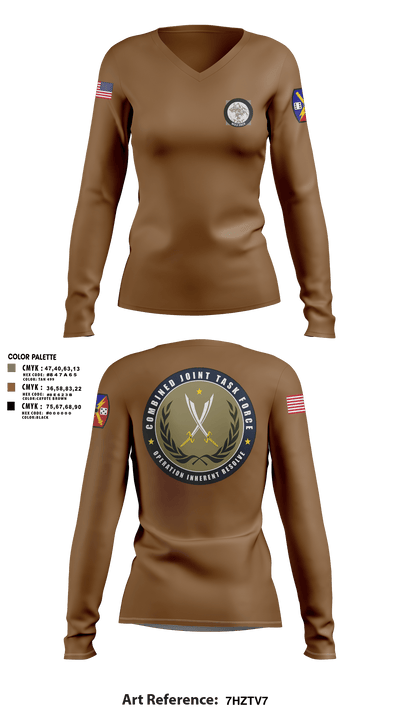 65th FAB 31193248 Women's Long Sleeve V-neck Shirt - 2