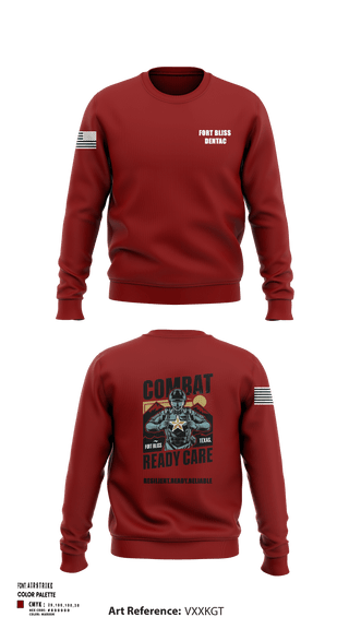 Crew Neck Sweatshirt, Fort Bliss DENTAC, Army, Teamtime, Team time, sublimation, custom sports apparel, team uniforms, spirit wear, spiritwear, sports uniforms, custom shirts, team store, custom team store, fundraiser sports, apparel fundraiser