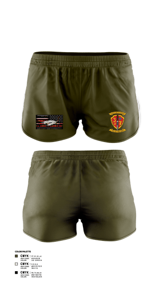 Women's Shorts, 3/7 India Co. Wpns Plt, Marines, Teamtime, Team time, sublimation, custom sports apparel, team uniforms, spirit wear, spiritwear, sports uniforms, custom shirts, team store, custom team store, fundraiser sports, apparel fundraiser