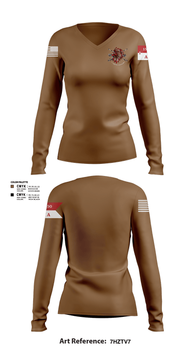 Apache Troop 1-150th 52177042 Women's Long Sleeve V-neck Shirt - 1