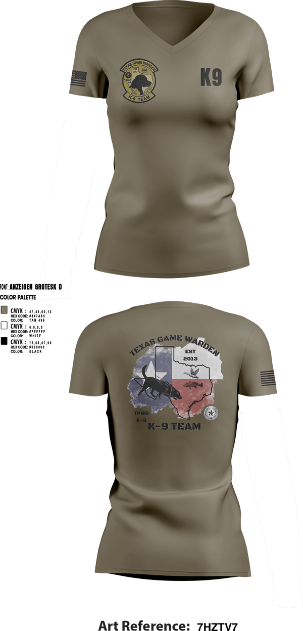 Women's Short Sleeve Vneck Shirt, TXGW K9, Police, Teamtime, Team time, sublimation, custom sports apparel, team uniforms, spirit wear, spiritwear, sports uniforms, custom shirts, team store, custom team store, fundraiser sports, apparel fundraiser