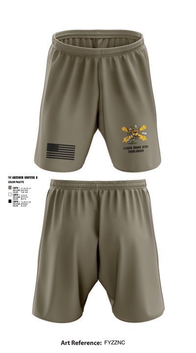 Bravo 1-119th FA 38934008 Athletic Shorts With Pockets - 2