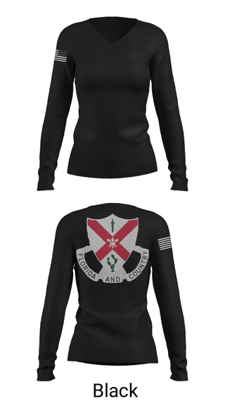 Women's Long Sleeve Vneck Shirt, C Co 1-124 Rifle Company, National Guard, Teamtime, Team time, sublimation, custom sports apparel, team uniforms, spirit wear, spiritwear, sports uniforms, custom shirts, team store, custom team store, fundraiser sports, apparel fundraiser