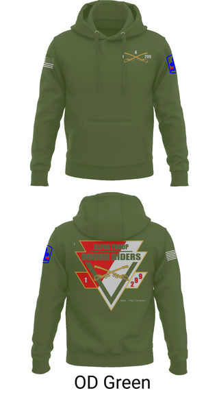 Hoodie, A Troop, 1st squadron-299th Calvary Regiment, , Teamtime, Team time, sublimation, custom sports apparel, team uniforms, spirit wear, spiritwear, sports uniforms, custom shirts, team store, custom team store, fundraiser sports, apparel fundraiser