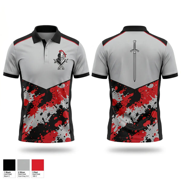 Short Sleeve Performance Polo, Knights Track Club, Track & Field, Teamtime, Team time, sublimation, custom sports apparel, team uniforms, spirit wear, spiritwear, sports uniforms, custom shirts, team store, custom team store, fundraiser sports, apparel fundraiser