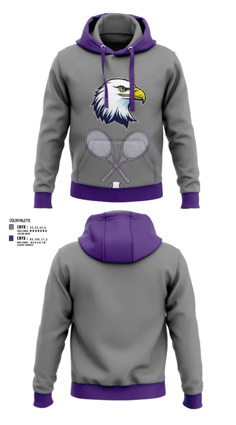 Hoodie, Albion Purple Eagles, Tennis, Teamtime, Team time, sublimation, custom sports apparel, team uniforms, spirit wear, spiritwear, sports uniforms, custom shirts, team store, custom team store, fundraiser sports, apparel fundraiser