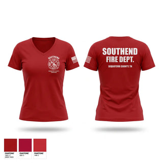 Womens Short Sleeve Vneck Shirt, SOUTHEND FIRE DEPARTMENT, Fire Department, Teamtime, Team time, sublimation, custom sports apparel, team uniforms, spirit wear, spiritwear, sports uniforms, custom shirts, team store, custom team store, fundraiser sports, apparel fundraiser