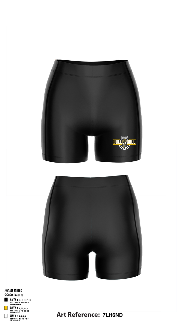 Womens Compression Shorts, Fulton Hornets Volleyball, Women's Volleyball, Teamtime, Team time, sublimation, custom sports apparel, team uniforms, spirit wear, spiritwear, sports uniforms, custom shirts, team store, custom team store, fundraiser sports, apparel fundraiser