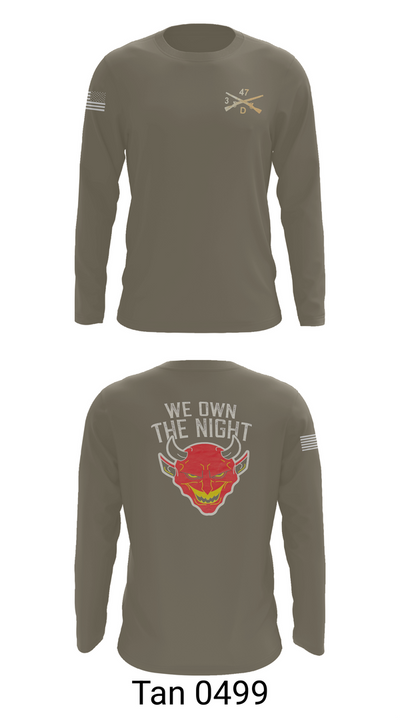 D Co 3-47 Cadre Long Sleeve Performance Shirt 66