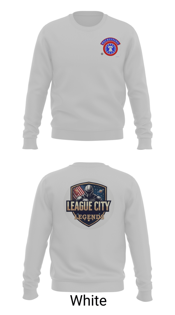 Crew Neck Sweatshirt, LEAGUE CITY RECRUITING, Army, Teamtime, Team time, sublimation, custom sports apparel, team uniforms, spirit wear, spiritwear, sports uniforms, custom shirts, team store, custom team store, fundraiser sports, apparel fundraiser