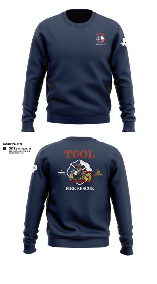 Crew Neck Sweatshirt, Tool Fire Rescue, Fire Department, Teamtime, Team time, sublimation, custom sports apparel, team uniforms, spirit wear, spiritwear, sports uniforms, custom shirts, team store, custom team store, fundraiser sports, apparel fundraiser