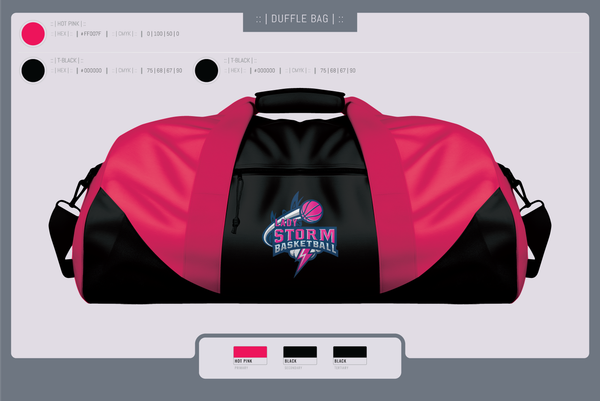 Duffle Bag, Lady Storm, Women's Basketball, Teamtime, Team time, sublimation, custom sports apparel, team uniforms, spirit wear, spiritwear, sports uniforms, custom shirts, team store, custom team store, fundraiser sports, apparel fundraiser