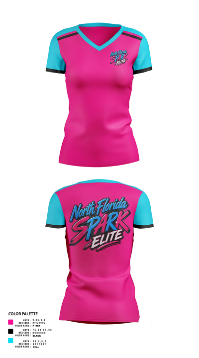 North Florida Spark 96231530 Women's Short Sleeve V-neck Shirt - 31