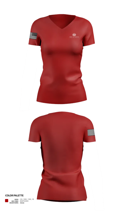 RSS E-Town 70795830 Women's Short Sleeve V-neck Shirt - 22