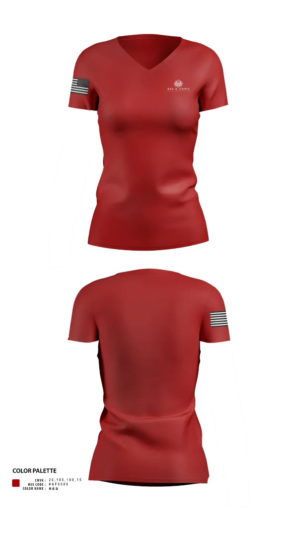 Womens Short Sleeve Vneck Shirt, RSS E-Town, , Teamtime, Team time, sublimation, custom sports apparel, team uniforms, spirit wear, spiritwear, sports uniforms, custom shirts, team store, custom team store, fundraiser sports, apparel fundraiser