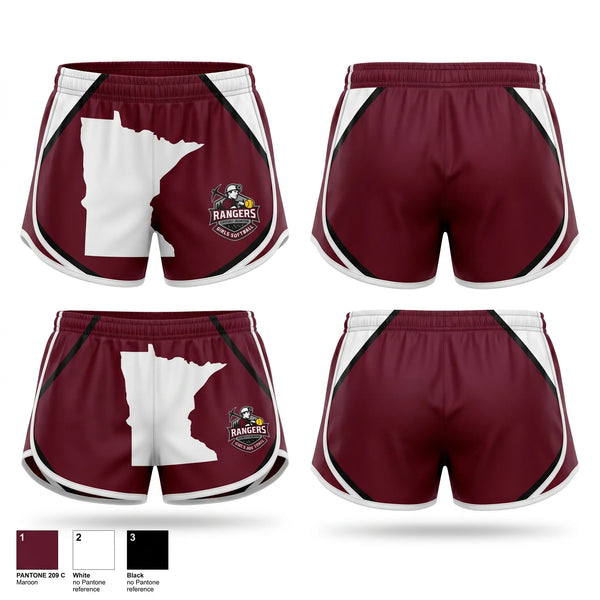 Womens Shorts, Crosby-Ironton Rangers, Softball, Teamtime, Team time, sublimation, custom sports apparel, team uniforms, spirit wear, spiritwear, sports uniforms, custom shirts, team store, custom team store, fundraiser sports, apparel fundraiser