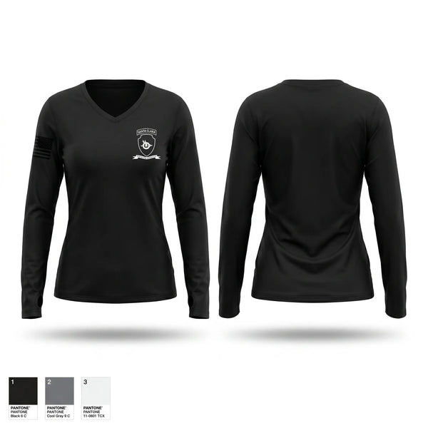 Womens Long Sleeve Vneck Shirt, Santa Clara Police Department, Police, Teamtime, Team time, sublimation, custom sports apparel, team uniforms, spirit wear, spiritwear, sports uniforms, custom shirts, team store, custom team store, fundraiser sports, apparel fundraiser
