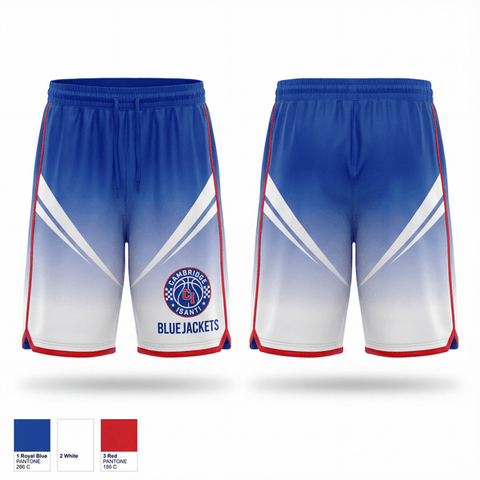 Athletic Shorts With Pockets, Bluejackets, Men's Basketball, Teamtime, Team time, sublimation, custom sports apparel, team uniforms, spirit wear, spiritwear, sports uniforms, custom shirts, team store, custom team store, fundraiser sports, apparel fundraiser