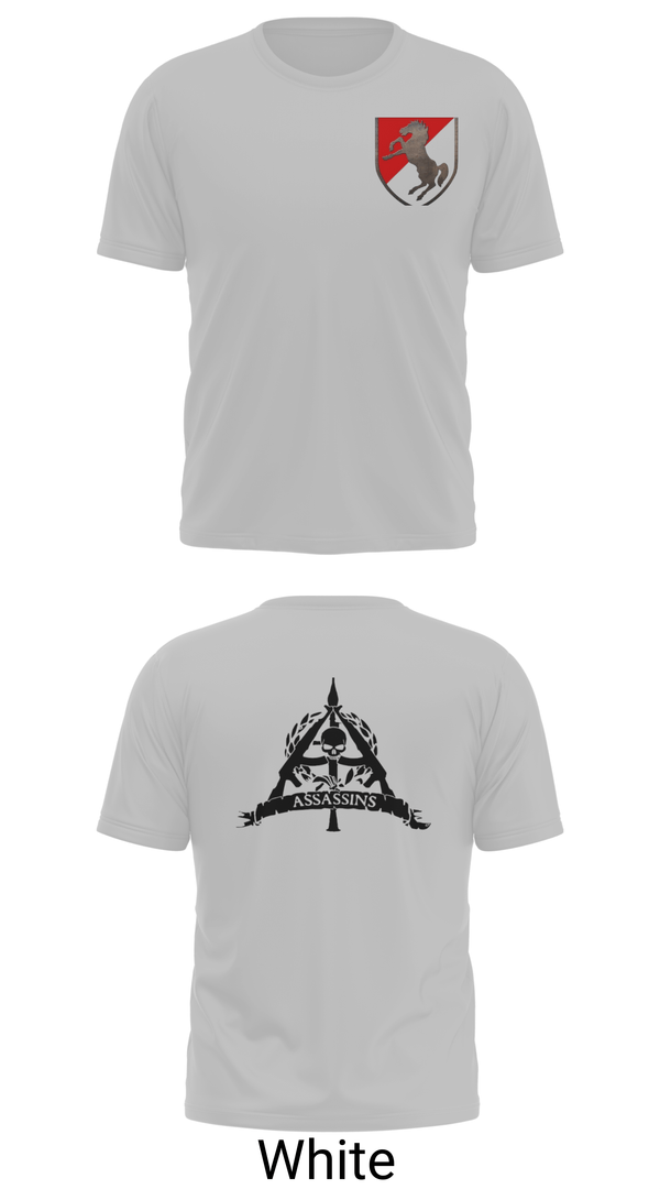 Old School Cotton Feel Shirt, 1/11 ACR Assassin Troop, Army, Teamtime, Team time, sublimation, custom sports apparel, team uniforms, spirit wear, spiritwear, sports uniforms, custom shirts, team store, custom team store, fundraiser sports, apparel fundraiser