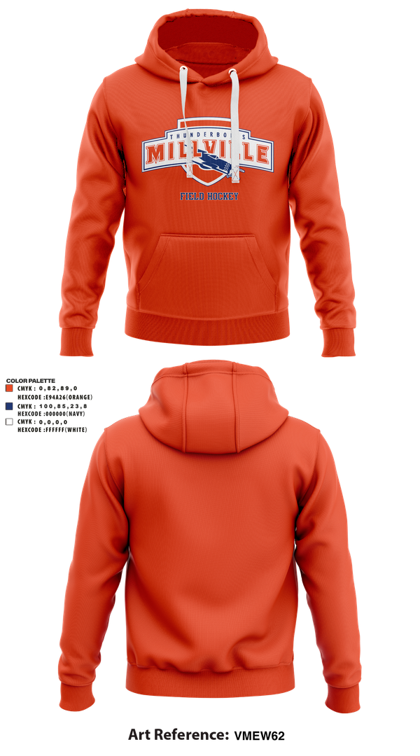 Hoodie, Millville Thunderbolts Field Hockey, Field Hockey, Teamtime, Team time, sublimation, custom sports apparel, team uniforms, spirit wear, spiritwear, sports uniforms, custom shirts, team store, custom team store, fundraiser sports, apparel fundraiser