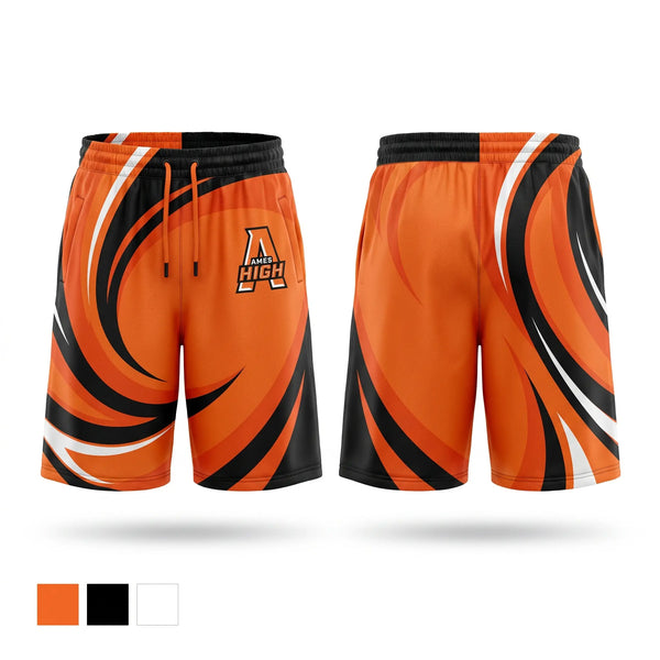 Mens Basketball Shorts, Ames Little Cyclones, Men's Basketball, Teamtime, Team time, sublimation, custom sports apparel, team uniforms, spirit wear, spiritwear, sports uniforms, custom shirts, team store, custom team store, fundraiser sports, apparel fundraiser