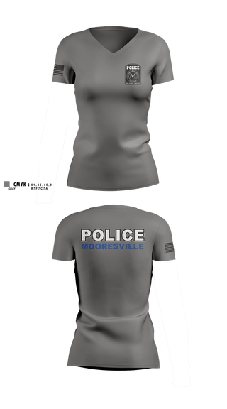 Womens Short Sleeve Vneck Shirt, Mooresville Police Department, Police, Teamtime, Team time, sublimation, custom sports apparel, team uniforms, spirit wear, spiritwear, sports uniforms, custom shirts, team store, custom team store, fundraiser sports, apparel fundraiser
