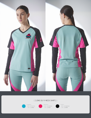 Womens Long Sleeve Vneck Shirt, MadBatters Softball, Softball, Teamtime, Team time, sublimation, custom sports apparel, team uniforms, spirit wear, spiritwear, sports uniforms, custom shirts, team store, custom team store, fundraiser sports, apparel fundraiser