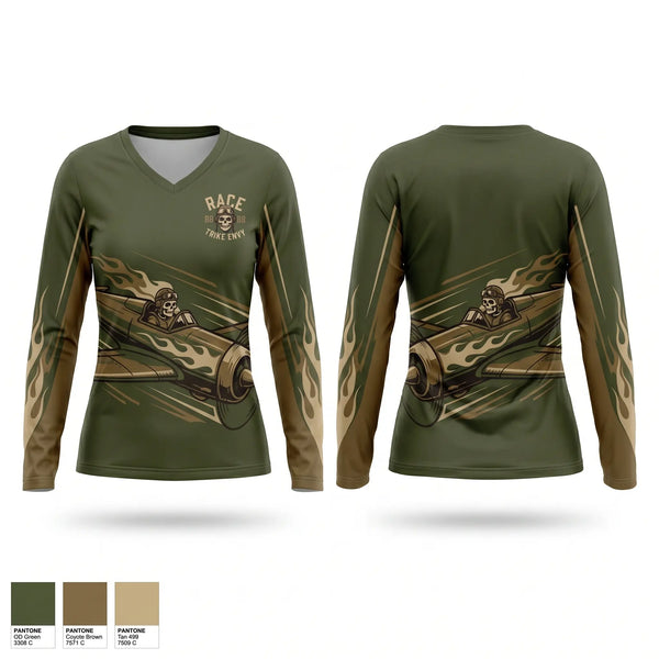 Womens Long Sleeve Vneck Shirt, Trike Envy, Spirit Store, Teamtime, Team time, sublimation, custom sports apparel, team uniforms, spirit wear, spiritwear, sports uniforms, custom shirts, team store, custom team store, fundraiser sports, apparel fundraiser
