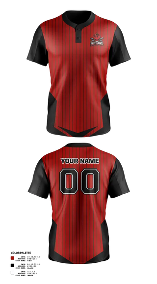 Two Button Softball Jersey, DownEast Outlaws, Baseball, Teamtime, Team time, sublimation, custom sports apparel, team uniforms, spirit wear, spiritwear, sports uniforms, custom shirts, team store, custom team store, fundraiser sports, apparel fundraiser