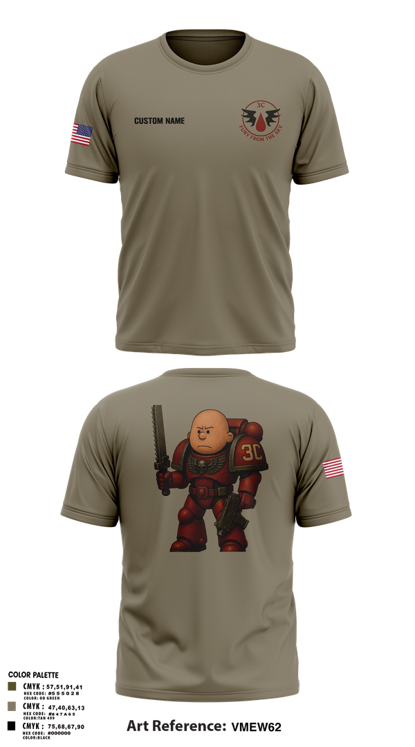 Short Sleeve Performance Shirt, CCo, 1-508PIR (OG), Army, Teamtime, Team time, sublimation, custom sports apparel, team uniforms, spirit wear, spiritwear, sports uniforms, custom shirts, team store, custom team store, fundraiser sports, apparel fundraiser