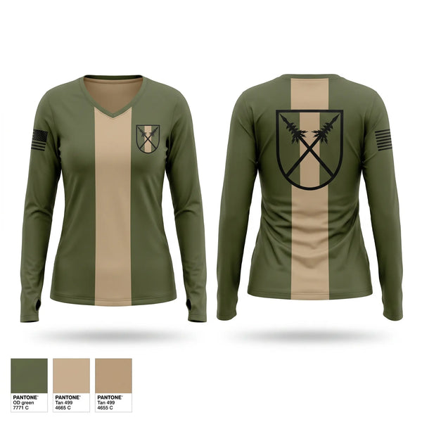 Womens Long Sleeve Vneck Shirt, 303rd MEB, Army, Teamtime, Team time, sublimation, custom sports apparel, team uniforms, spirit wear, spiritwear, sports uniforms, custom shirts, team store, custom team store, fundraiser sports, apparel fundraiser