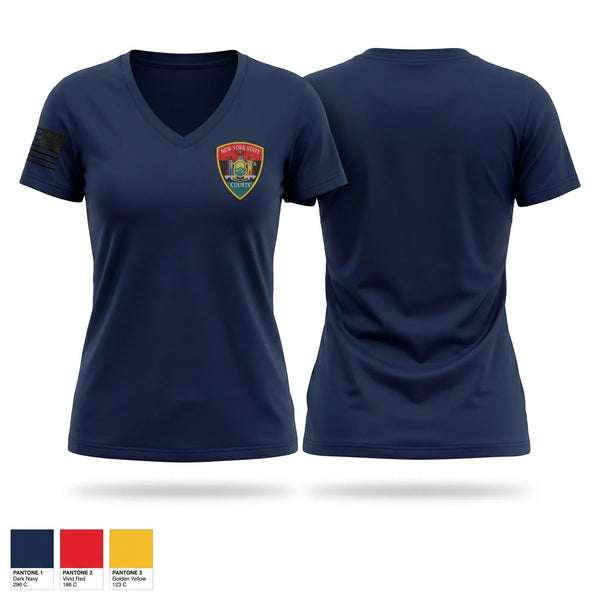 Womens Short Sleeve Vneck Shirt, Yonkers Family Court, Police, Teamtime, Team time, sublimation, custom sports apparel, team uniforms, spirit wear, spiritwear, sports uniforms, custom shirts, team store, custom team store, fundraiser sports, apparel fundraiser
