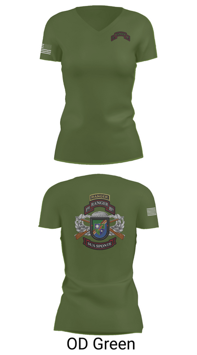 1/75 Ranger Battalion 18723676 Women's Short Sleeve V-neck Shirt - 47
