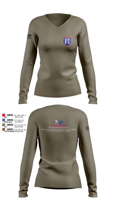 RICS Raiders 86682498 Women's Long Sleeve V-neck Shirt - 9