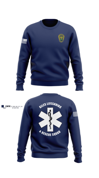 Crew Neck Sweatshirt, Giles Lifesaving & Rescue Squad, EMS/EMT, Teamtime, Team time, sublimation, custom sports apparel, team uniforms, spirit wear, spiritwear, sports uniforms, custom shirts, team store, custom team store, fundraiser sports, apparel fundraiser