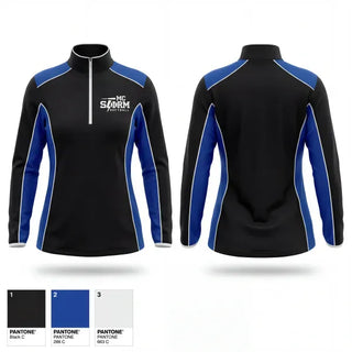 Quarter Zip Jacket, MC Storm, Softball, Teamtime, Team time, sublimation, custom sports apparel, team uniforms, spirit wear, spiritwear, sports uniforms, custom shirts, team store, custom team store, fundraiser sports, apparel fundraiser