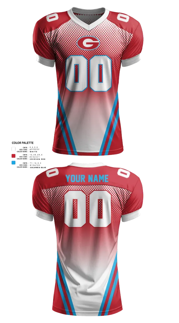Football Jersey, Granger Lancers Football, , Teamtime, Team time, sublimation, custom sports apparel, team uniforms, spirit wear, spiritwear, sports uniforms, custom shirts, team store, custom team store, fundraiser sports, apparel fundraiser