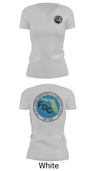 Womens Short Sleeve Vneck Shirt, Florida Department of Corrections, Police, Teamtime, Team time, sublimation, custom sports apparel, team uniforms, spirit wear, spiritwear, sports uniforms, custom shirts, team store, custom team store, fundraiser sports, apparel fundraiser