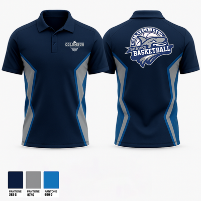 Columbus Sharks 16350057 Short Sleeve Performance Polo - 1
