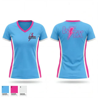 Womens Short Sleeve Vneck Shirt, West Texas Thunder, Softball, Teamtime, Team time, sublimation, custom sports apparel, team uniforms, spirit wear, spiritwear, sports uniforms, custom shirts, team store, custom team store, fundraiser sports, apparel fundraiser