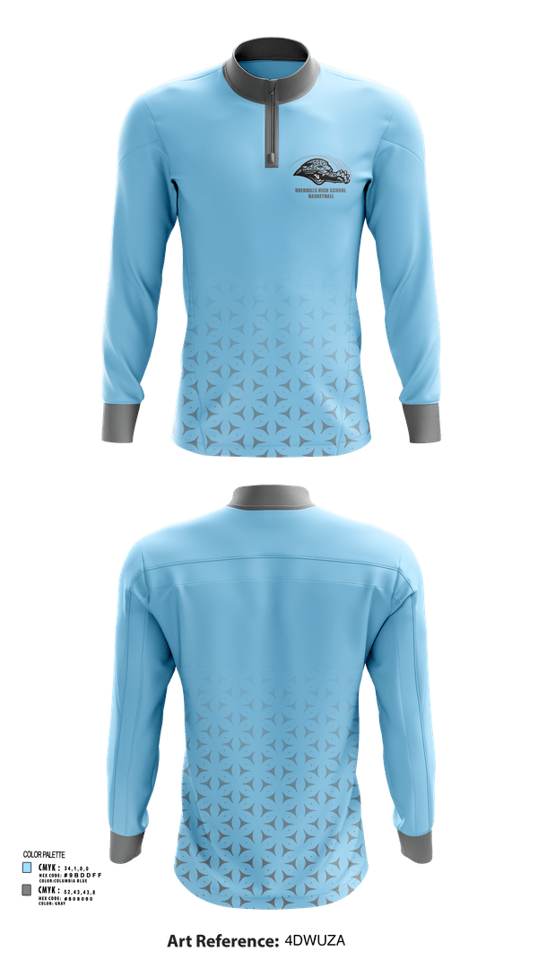Quarter Zip Jacket, Overhills High School Basketball, Men's Basketball, Teamtime, Team time, sublimation, custom sports apparel, team uniforms, spirit wear, spiritwear, sports uniforms, custom shirts, team store, custom team store, fundraiser sports, apparel fundraiser