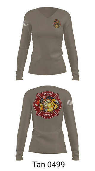 Womens Long Sleeve Vneck Shirt, Pageland fire department, Fire Department, Teamtime, Team time, sublimation, custom sports apparel, team uniforms, spirit wear, spiritwear, sports uniforms, custom shirts, team store, custom team store, fundraiser sports, apparel fundraiser