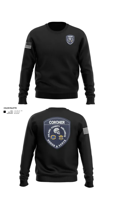 Crew Neck Sweatshirt, Pulaski County Coroner’s Office, Police, Teamtime, Team time, sublimation, custom sports apparel, team uniforms, spirit wear, spiritwear, sports uniforms, custom shirts, team store, custom team store, fundraiser sports, apparel fundraiser